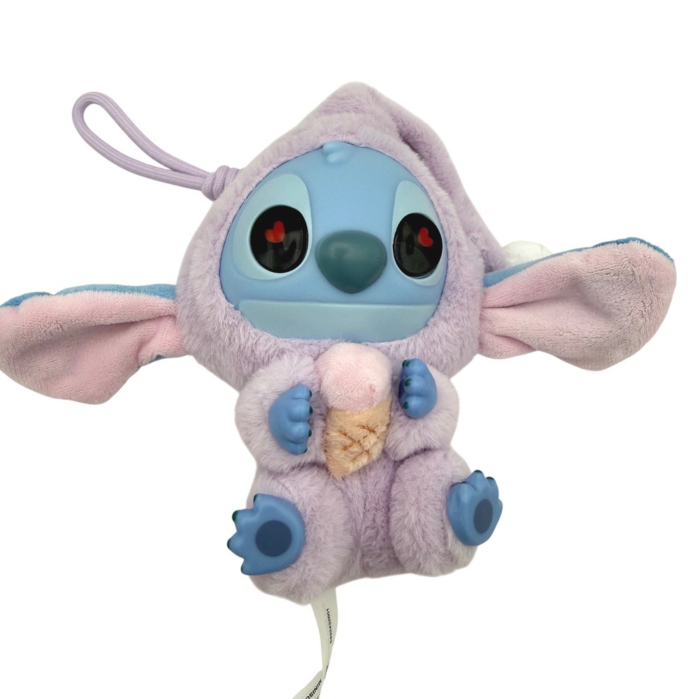 STITCH MINISO DISNEY Plush Keychain Eat Something Ice Cream Bag Charm 5.5 inch